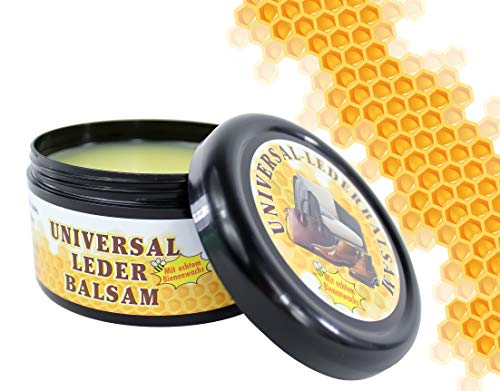 vom Pullach Hof Lederbalsam Universal 250ml mit echtem Bienenwachs zur Pflege und Reinigung von Schuhe Lederbekleidung Möbel Handtaschen Motorradbekleidung Zaumzeug Sättel Bienen Wachs Leder