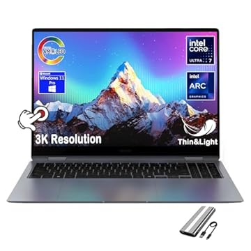 SAMSUNG Laptop Galaxy Book4 Pro Business, tela sensível ao toque 3K AMOLED de 14 polegadas, Intel 16-Core Ultra 7 155H, bateria de longa duração, fina e leve, webcam IA 1080P, Windows 11Pro, com PSD