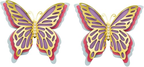 IMIKEYA 2pcs Party Decoration Butterfly Butterflies Wall Decoration Decorative Butterflies Hollow Out Sticker Mariposas Decorativas para Fiesta