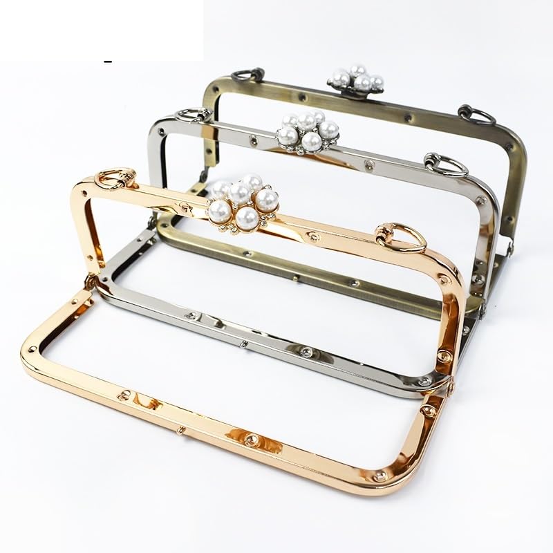 Metalowe zapięcia do torebek, 1/2/5 szt. 20 cm metalowy uchwyt do torby torebka rama torebka pocałunek zapięcie DIY akcesoria pocałunek zapięcie lockv(Silver,20cm-5Pcs)