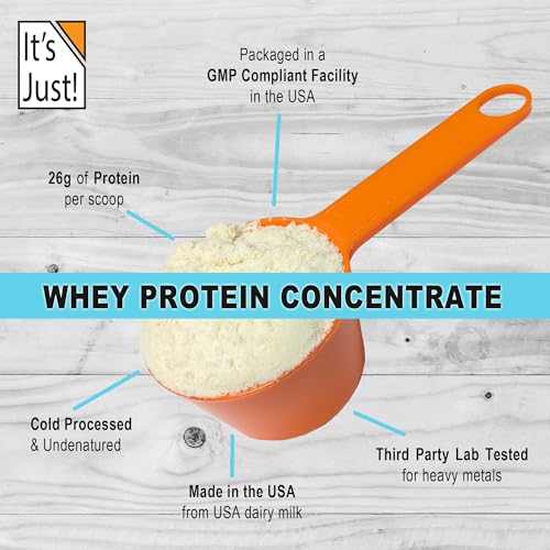 It's Just! - 100% Whey Protein Concentrate, Made in USA, Premium WPC-80, No Added Flavors or Artificial Sweeteners (Original/Unflavored, 20oz) - Image 3