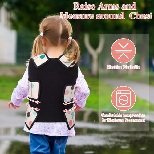 Image of Janmercy Kids Compression Vest Ages 2 to 9 Soft Adjustable Breathable Neoprene Comfort Vest for Boys Girls School Home Daily(Colorful Polka Dots,Small)