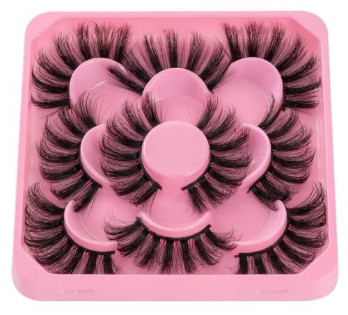 False Eyelashes Wispy Lashes Natural Look Fluffy Mink Lashes Russian Strip Lashes That Look Like Extensions D Curl Lashe