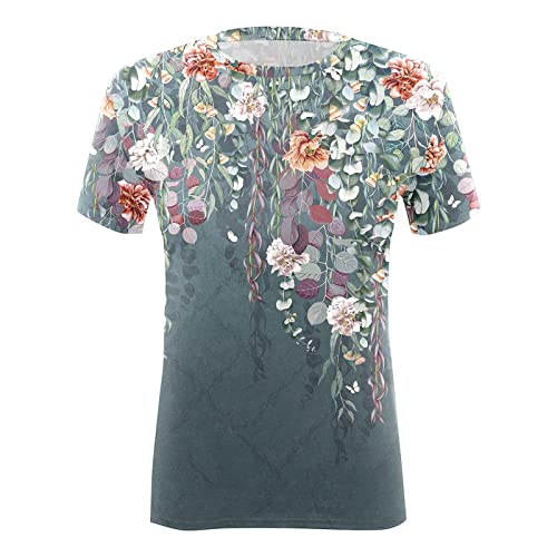 Masbird Tops For Women Casual Elegant, Summer Tops For Women, Womens Graphic T Shirts Oversized Tees Casual Floral Short Sleeve Shirts Vintage Tops #TOP1