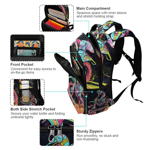 Motocross Motorcycle Race Backpack 3rd 4th 5th Grade School Bookbags Travel Laptop Daypack Bag for Boys Girls4