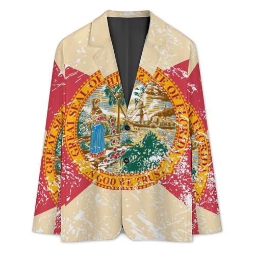 Florida State Flag Mens Blazer Suit Jacket Lightweight Slim Fit Casual Coat3
