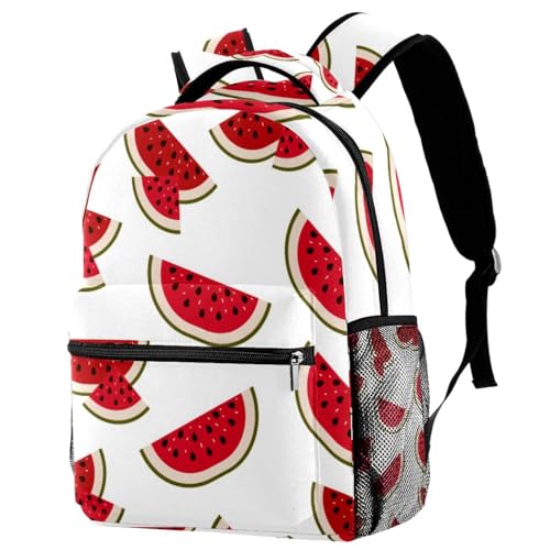 Sac à dos d'école pastèque blanc pour collège et voyage loisirs de 40 cm