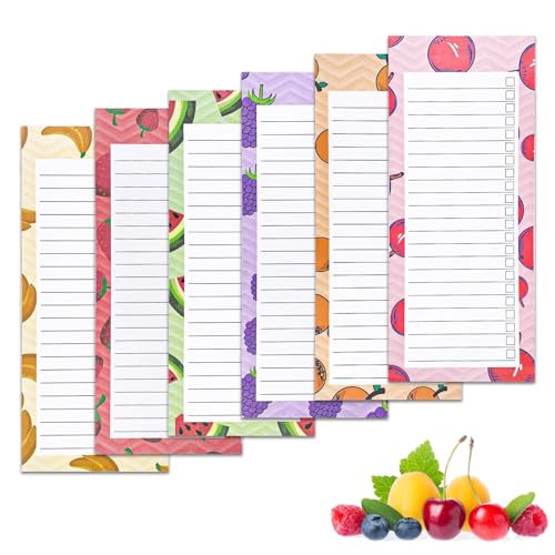 Bloc-Notes Magnétiques,6 Packs Blocs-Notes Avec Aimant,Bloc-Liste D’Épicerie Magnétique,Listes Courses Magnétiques,Feuilles Détachables...