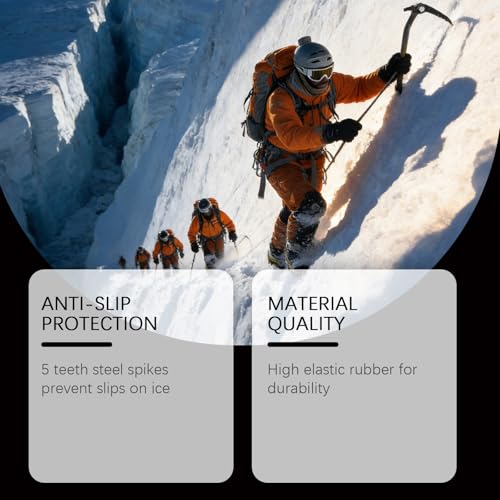 Antirutsch Spikes, 2026 Neu Anti Rutsch Schuhspikes, 1 Paar Ice Schuhkrallen mit 5 Zähne Universal Non-Slip Gripper Spikes Antirutsch Spike zum Überziehen Ice Grips für Schuhe Stiefel, Spazierengehen