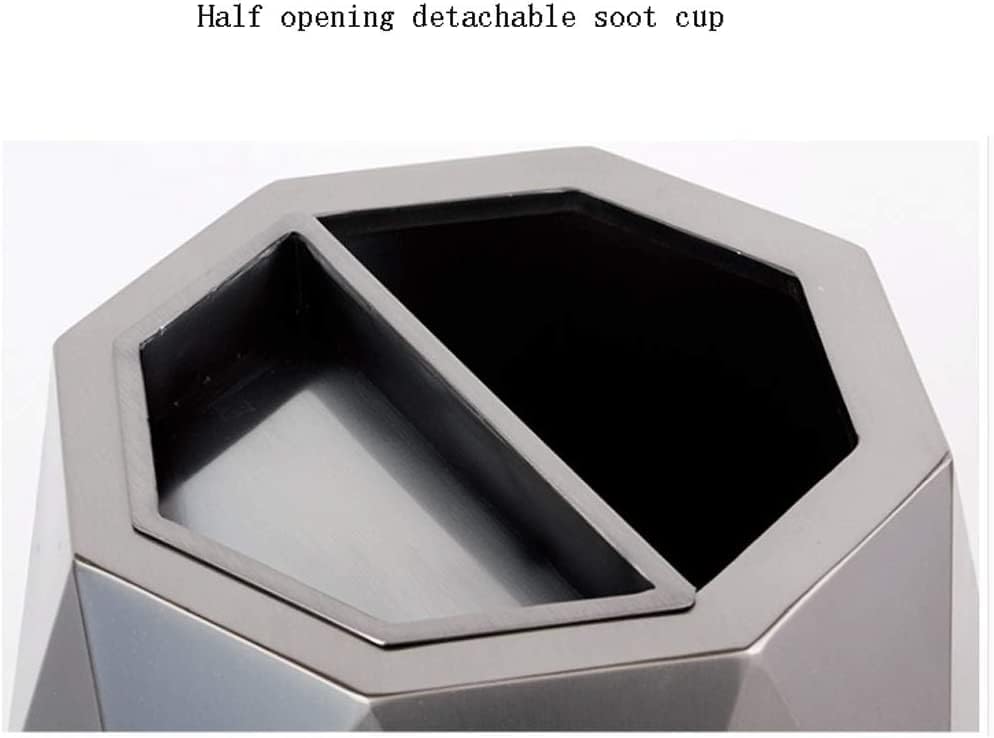 Miniatura 4 de Kitchen Trash Cans Garbage Cans Hexagonal Rhombus Waste Bin Stainless Steel Trash Bin 7.9 Gallon Capacity Detachable Ashtray Waste Baskets Home &