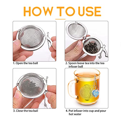 Nstaygate 2Pcs Tea Infuser Tea Strainers For Loose Tea Luminous Heart Pendant Loose Leaf Tea Steeper Tea Ball Handmade Fluorescent Stone Tea Diffusers For Loose Tea Tea Sets For Women #TOP3