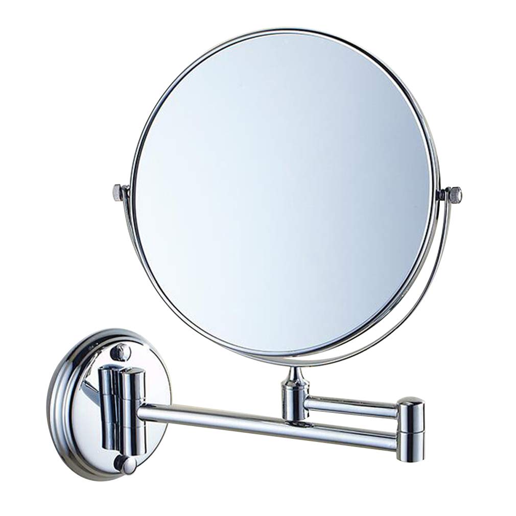 Miroir cosmétique extensible pivotant argenté grossissant double face