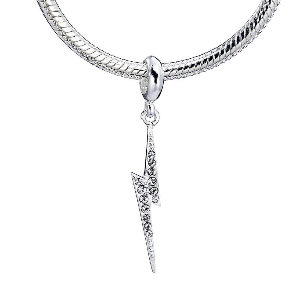 Harry Potter Sterling Silver lightning bolt slider charm with Swarovski Crystal Elements HPSC001-SC