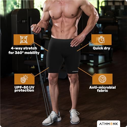 Image of 4-Way Lycra Compression Shorts for Men | Tight Skin Fit, Non Padded | Cycling Running Workout Gym Cricket Football Sports | Tummy Tuck Recovery Muscle Support | Quick Dry Anti-Chafe