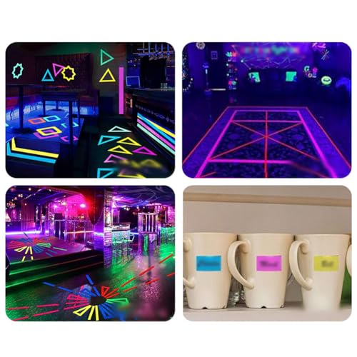 Image of 4 Rolls 15mm x 5m Neon Gaffer Cloth Tape Glow in The Dark Cloth Tape Fluorescent Fabric Tape UV Blacklight Tape Glowing Decoration Tape for Party Home Green