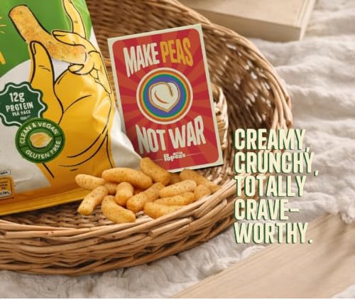 Image of Nourish Organics Protein Puffs | Cream & Onion | Pack of 4 (60g x 4) | 12g Plant Protein Per Pack | Baked Chickpea Snack | 100% Veg | Gluten-Free | No Cholesterol | No Trans-Fat | High Protein Healthy Snack | 240g Total