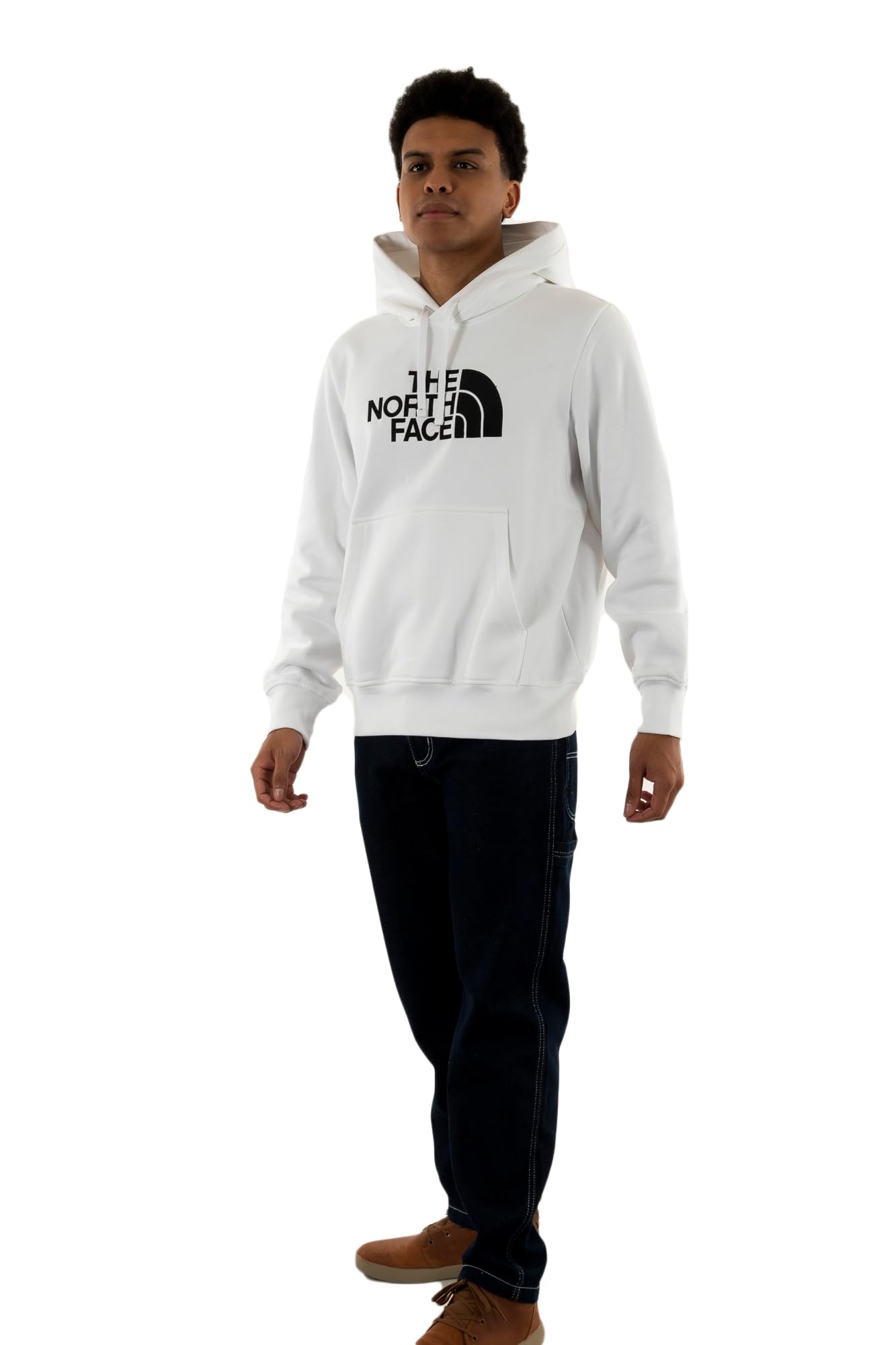 The North Face Men's Drew Peak Pullover Hooded Sweatshirt, Tnf White/Tnf Black, XXL