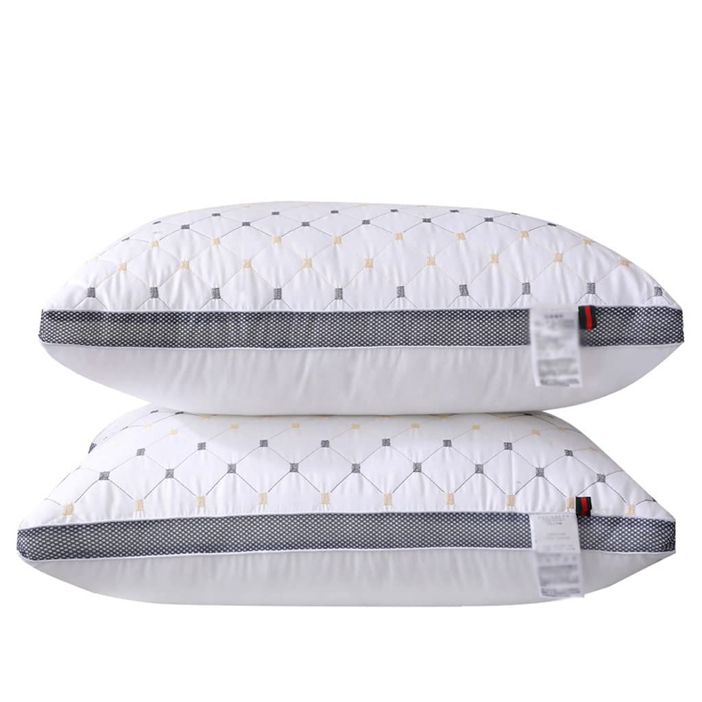 Oreiller à long cou en coton brodé pour lit et sommeil réparateur