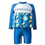 【Stoff】Der Badeanzug für Kleinkinder und Babys besteht aus hochelastischen Materialien, mit ausgezeichneter Verarbeitung, exquisiten Nähten und nicht leicht zu verformen. Er bietet ausreichend Platz für Kinder zum Schwimmen, schnell trocknend und leicht, schützt sie vor Kälte und trägt es ist weich und bequem.