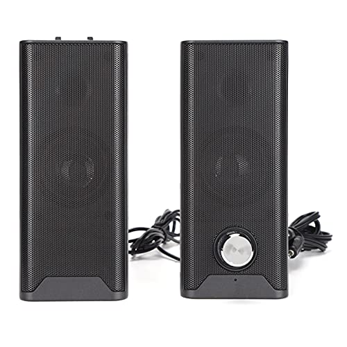 Soundbar Speaker, 1 Pair of Mini Strip USB Speakers Multimedia Audio Stereo Speaker Wired Desktop Speaker with Subwoofer Subwoofer for Home Computer Laptop