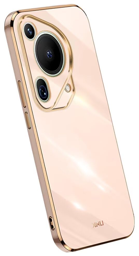 The Phone Case is Suitable for Huawei Pura 70 Ultra/Huawei P70 Ultra (6.8 Inches), Silicone Mobile Phone Case with Galvanic Frame - Pink