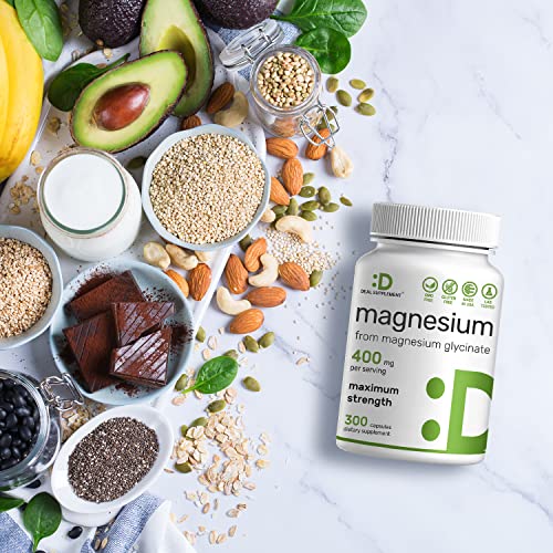Deal Supplement Magnesium Glycinate 400Mg | Elemental Magnesium - 300 Capsules | Chelated For Easy Absorption | Highly Purified Essential Trace Mineral For Muscle, Joint, Heart, & Immune Support thumb #5