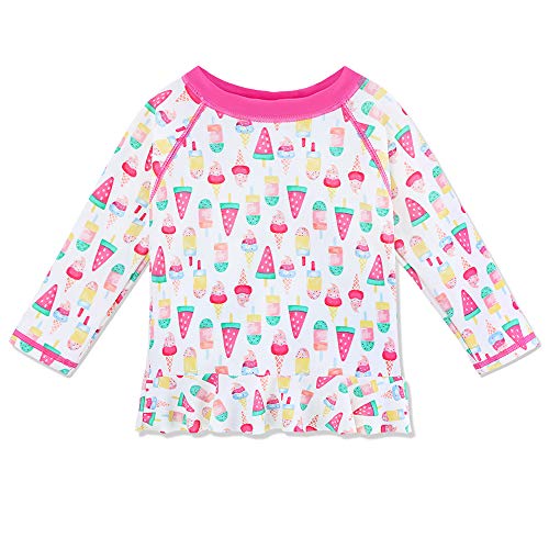 Image of Toddler /Baby Girls Rash Guard Swimsuit Long Sleeve 2 Piece Swim Bottoms Set UPF 50+ 3M-9T