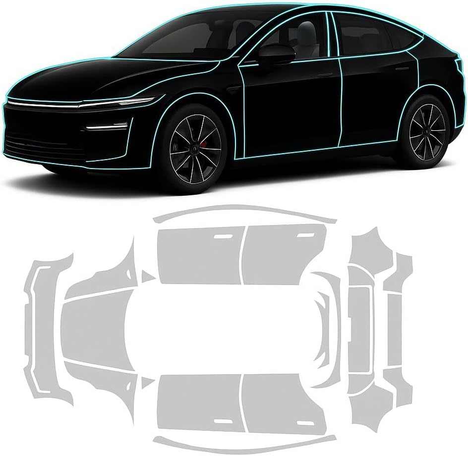 Visar 200 microns Entire Set PPF for Tesla Model Y 2020-2025 (Not for Juniper) Precut Car Full Body Paint Protective Film Invisible HD Film Scratch Protector Exterior Accessories