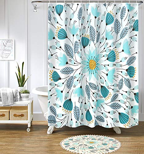 image for Uphome Round Rug for Bedroom 3' Circle Cute Bathroom Rugs with Pom Pom