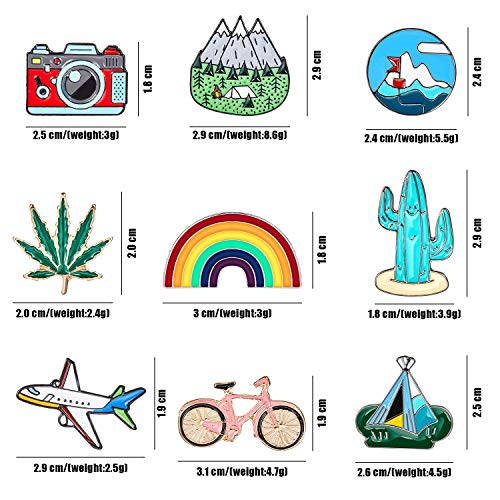 image for Hicarer 20 Pieces Cute Enamel Lapel Pin Set Cartoon Brooch Pin Badges 