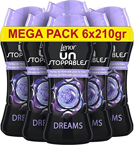 Lenor UNstoppables Perlas de Perfume para la Ropa, 90 Lavados (6 x 210 gr), Fragancia Dreams