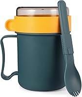 Vista 1 de Cabilock Microwavable Soup Mug with Lid, Oatmeal Bowls with Foldable Spork, 13.5 Oz Microwave Safe Soup Cup for Ramen Noodles Beverages