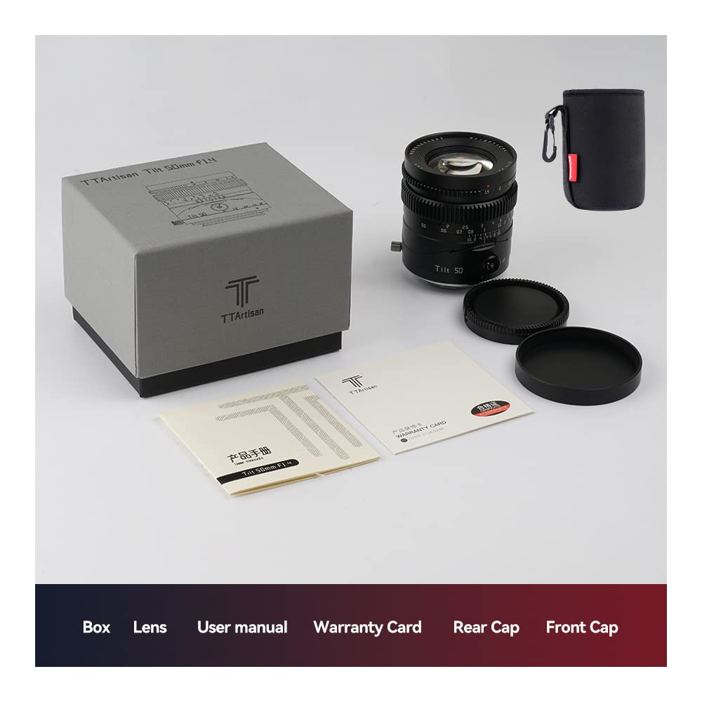 TTartisan 50mm F1.4 obiettivo Tilt, compatibile con fotocamere mirrorless Sony E-mount full frame Alpha a7 a7II a7III a7R a7RII a7RIII a7RIV a7S a7SII a9 a7C