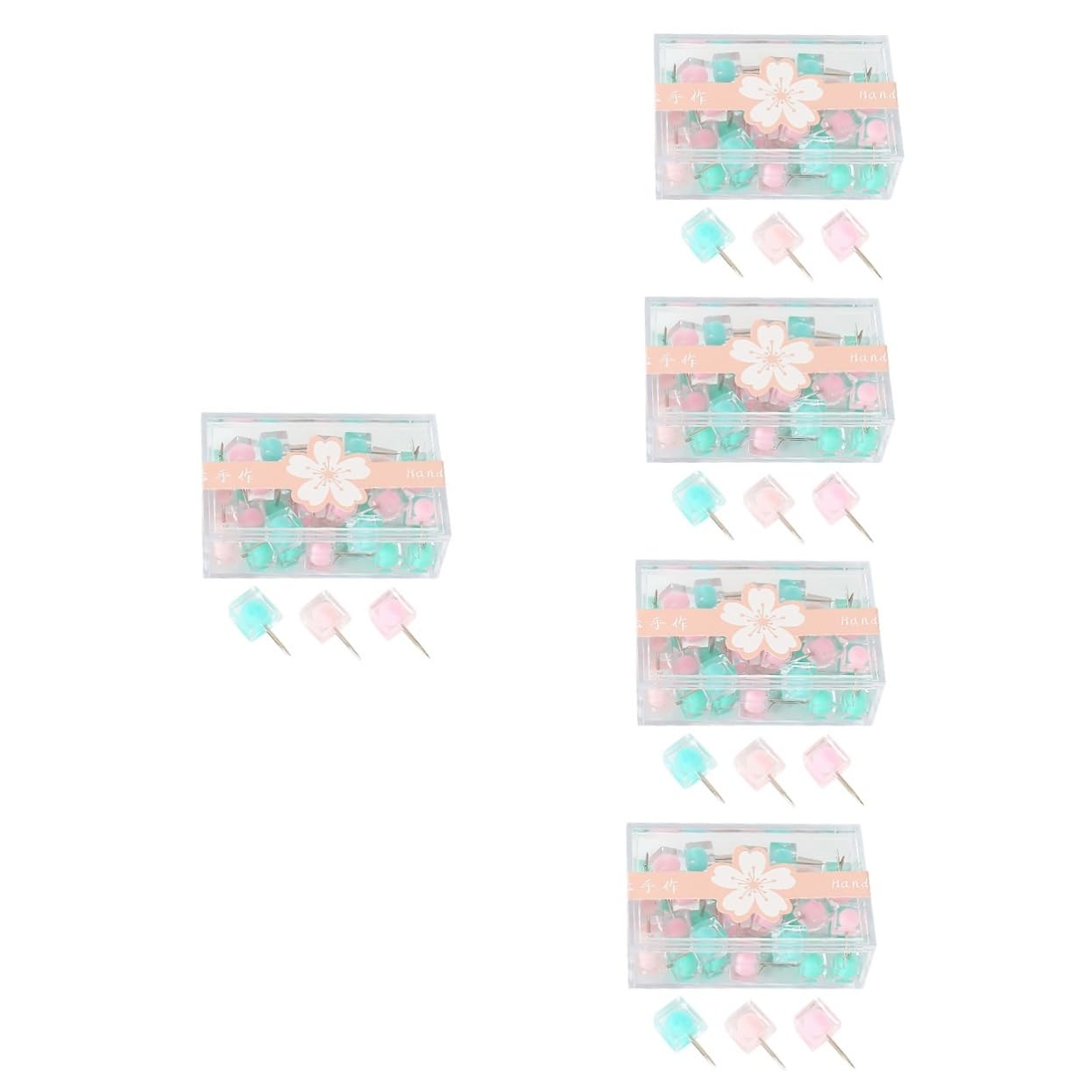 Gadpiparty Chinchetas Coloridas De Pinchos De Multifuncionales para Fotos Pared Tableros De Corcho Y Avisos con Cabeza Cuadrada Y Brillantes 40 Piezas X 5