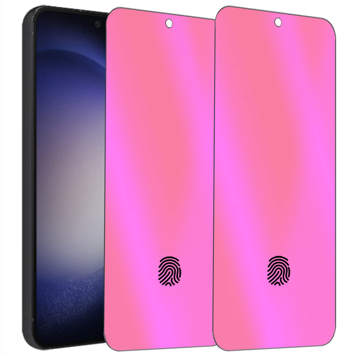 BWEDXEZ 2 Pack Anti-Blue Privacy Tempered Glass for Samsung Galaxy S23 Plus/Galaxy S22 Plus Mirror Anti-Spy Screen Protector Film Electroplated