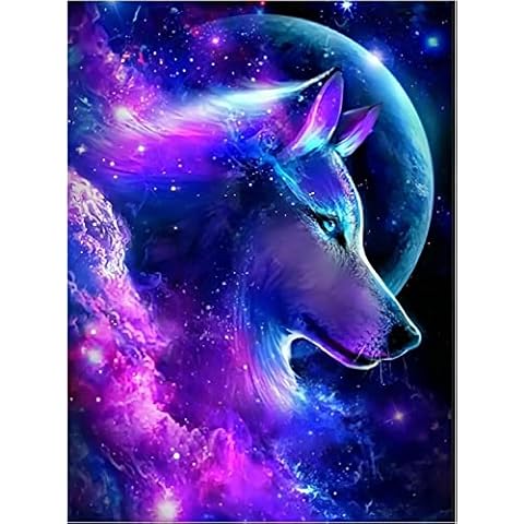 DIY 5D Diamond Painting Kits, Diamond Embroidery Kits Wolf Nebula Cross Stitch Rhinestone Arts for Home Wall Decor(30 × 40 cm) Cover