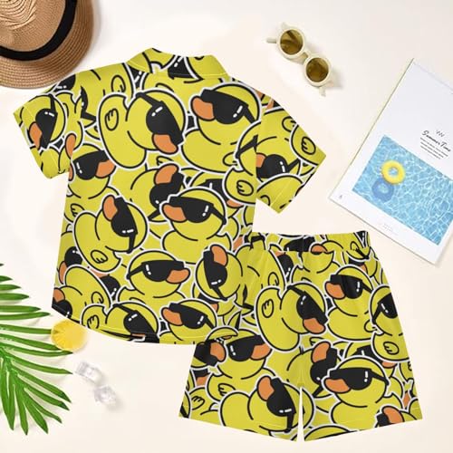 Image of visesunny Little Boys Short Sleeve T-Shirt Beach Shirts for Kids Casual Shorts Set Summer Clothes Outfits