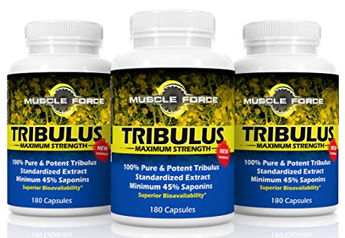 Tribulus Terrestris, Bulgarian, 1500mg, Licethin for Better Uptake, 540 Capsules, Three Bottles