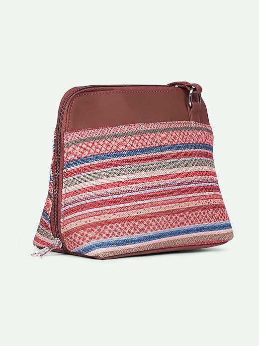 Printed Vegan Leather Sling Bag for Women – Stylish Crossbody Handbag with Adjustable Strap, Lightweight Purse for Travel & Everyday Use