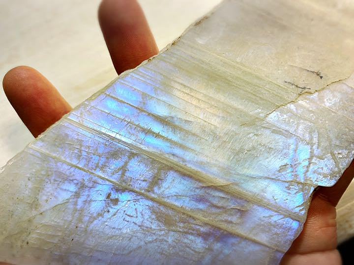 Amazon.co.jp: ブルームーンストーン原石スライス特大A