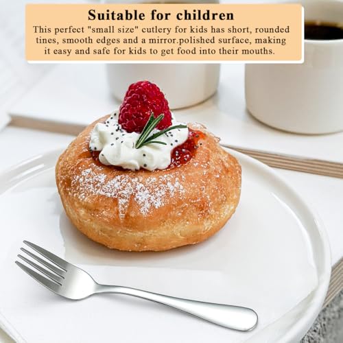Kuchengabel Set mit 24 Stück, Edelstahl 14 cm Dessertgabeln für Cocktail, Dessert, Kuchen, Tee, Obst, Käse, Vorspeisen, kleine Gabeln für Party, Hotel, Restaurant, Cafés