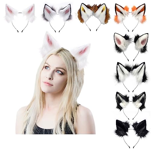Bandeau cheveux oreilles de loup pour le lavage du visage et le maquillage quotidien des filles