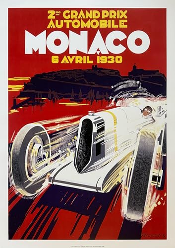Affiche Monaco 1930 Falcucci vintage poster grand format 50X70 decoration murale