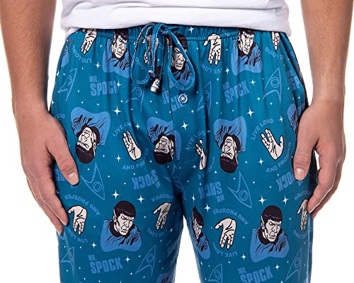Star Trek Mens' TV Show Series Spock Tossed Print Sleep Pajama Pants3
