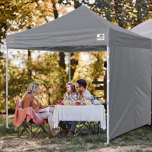 Image of Eurmax USA 10x6.4 Pop Up Canopy SunWall-UV Protection for Tents,Blocks Sunlight&Wind,Water Resistant Side Wall Only,Easy Hook & Loop Installation,Fit for 10FT Straight Leg Shelters&Gazebo,Grey