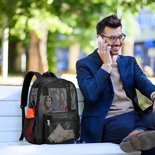 Mochila de malla semitransparente cómoda y ligera con secado rápido 4
