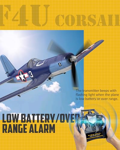 Image of volantexrc RC Plane for Beginners, 4CH WWII RC Airplane F4U Corsair with Aileron, 2.4Ghz Remote Control Plane with Xpilot Self Righting & One Key Aerobatic & Upgraded Canopy (761-8V2 RTF)