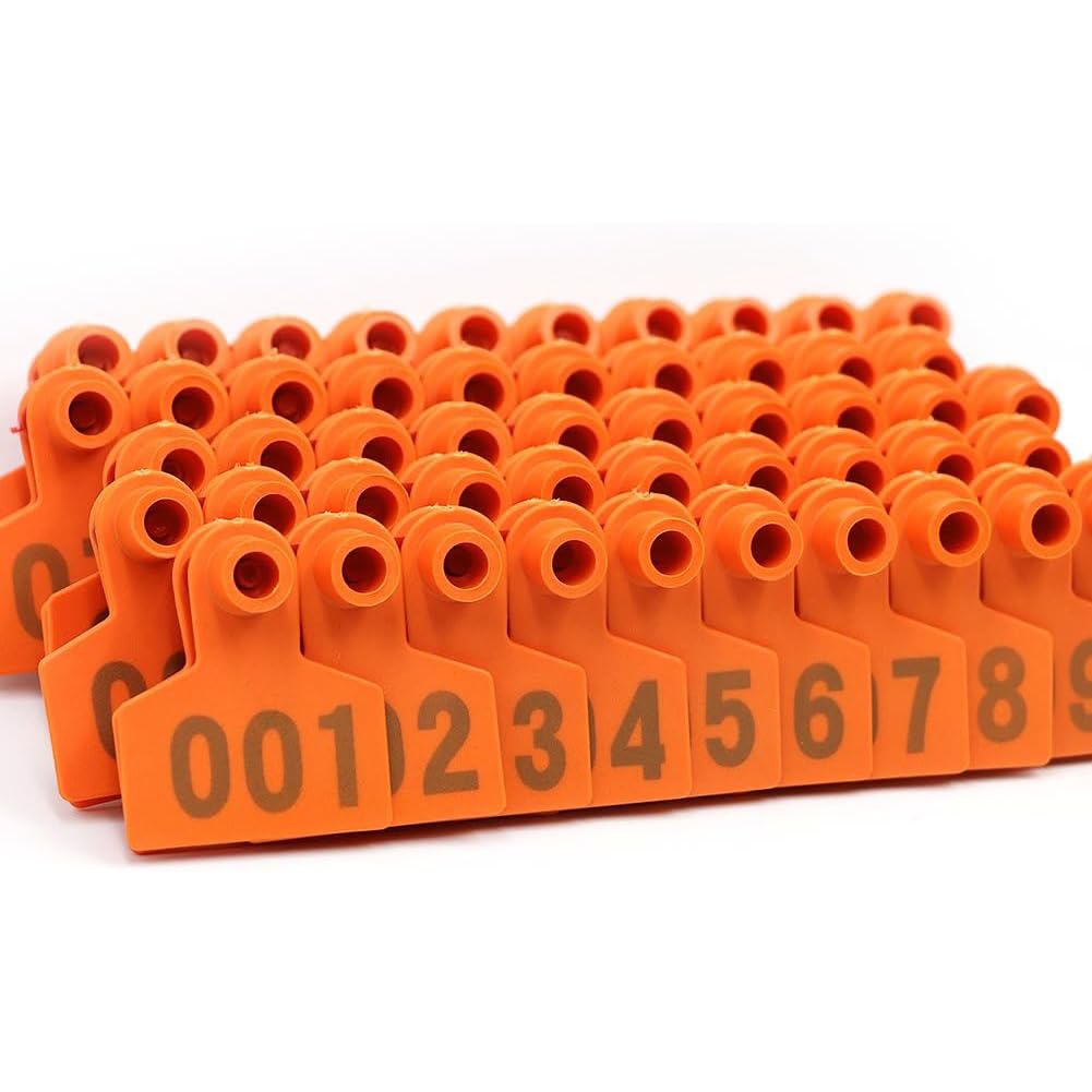 kolczyki dla bydła, 100 szt. kolczyków dla świń identyfikatory plastikowe kolczyki zwierząt loch kóz owiec bydła krów 301-400(Orange,201 300)