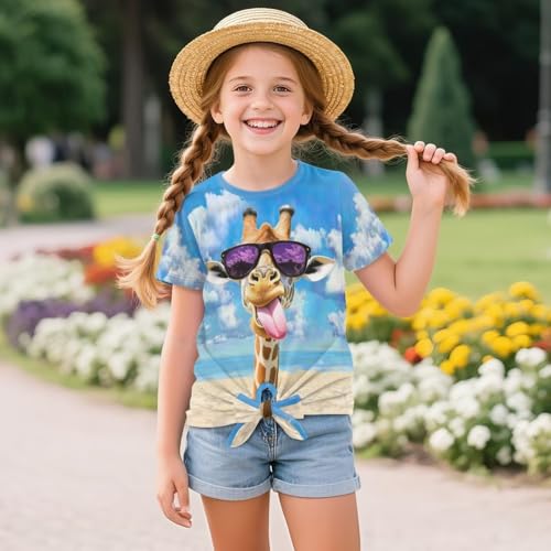 WELLFLYHOM Girls Summer Top 5-12 Crewneck Front Knot T Shirt Short Sleeve Tee Casual Soft Tunic Top4