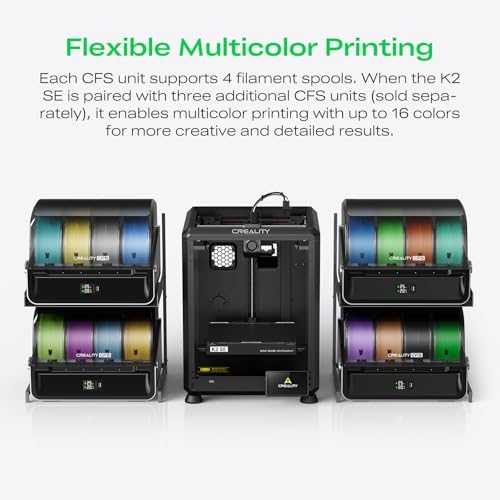 Image of Creality K2 SE Combo 3D Printer, Support Multicolor Printing with CFS, 500mm /s High-Speed, Smart Auto Leveling, Solid Metal Build Frame, Fully Assembled, Next-Gen Extruder, 220x215x245 mm Build Volume